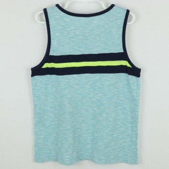 Sonoma Boys Size 7X Blue Green Striped Scoop Neck Tank Top - Picture 3 of 5